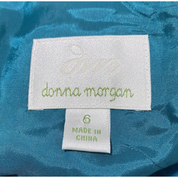 Donna Morgan size 6 Teal Blue Silk Chiffon Cocktail Party Dress Flowing Romantic - Picture 5 of 7
